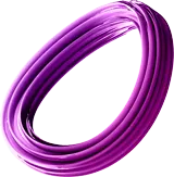 A close-up of a purple wire featuring a distinct loop, showcasing its vibrant color and unique shape.