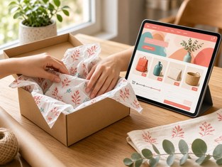 Custom ecommerce development dashboard in a modern office