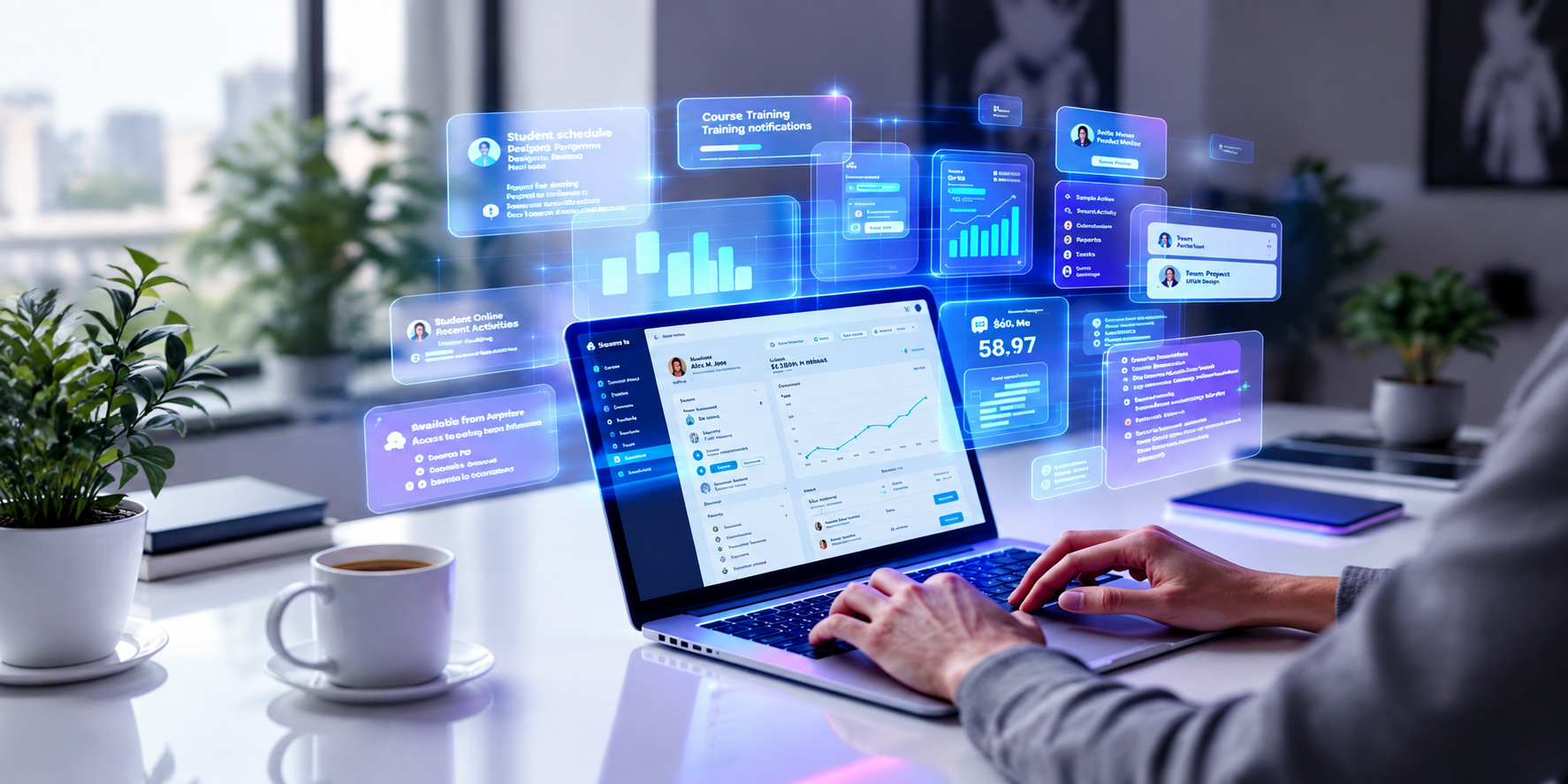 Business team using digital systems instead of manual paperwork