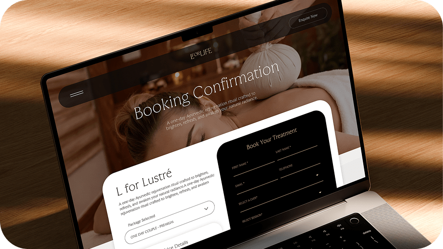 L for Life booking page design
